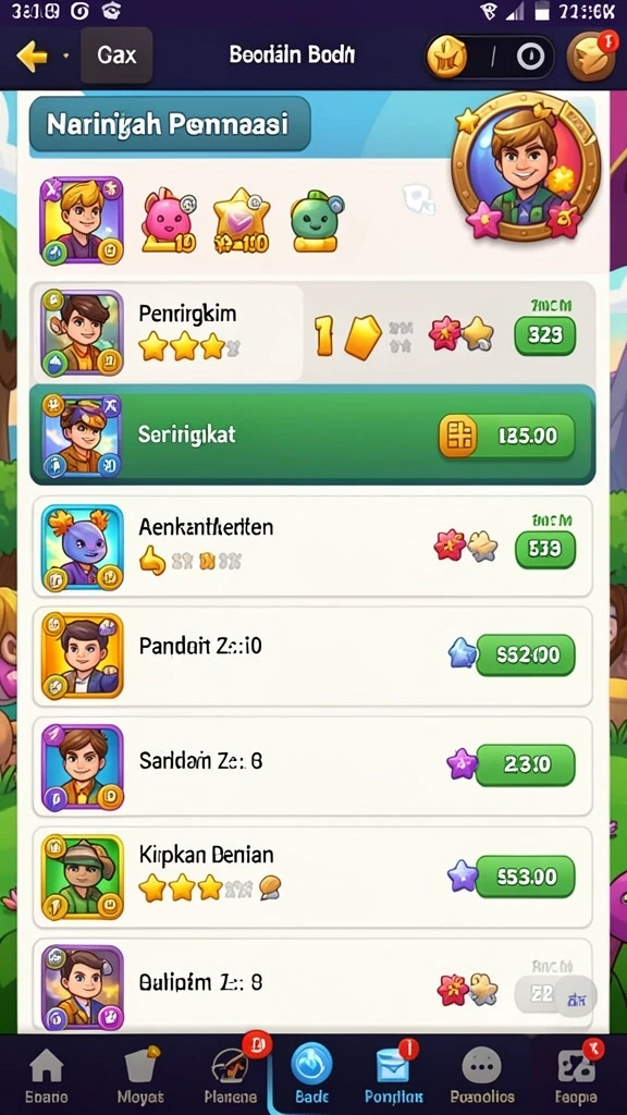 Tampilan utama permainan yang memukau.