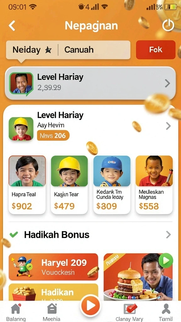 Sistem reward yang menjaga motivasi pemain tetap tinggi.