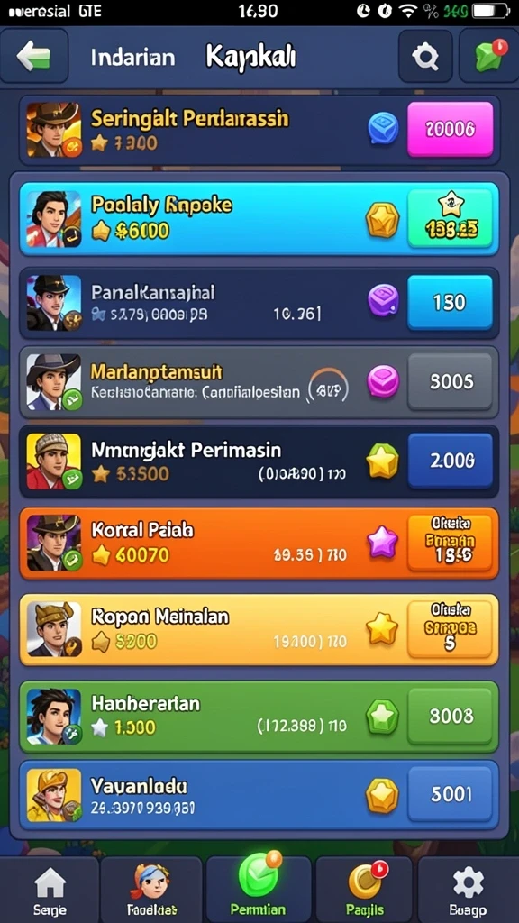 Berbagai karakter unik untuk dipilih dan dimainkan.