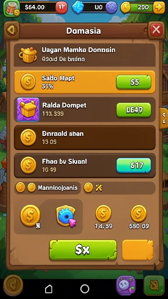 Misi menarik yang tersedia di berbagai level.