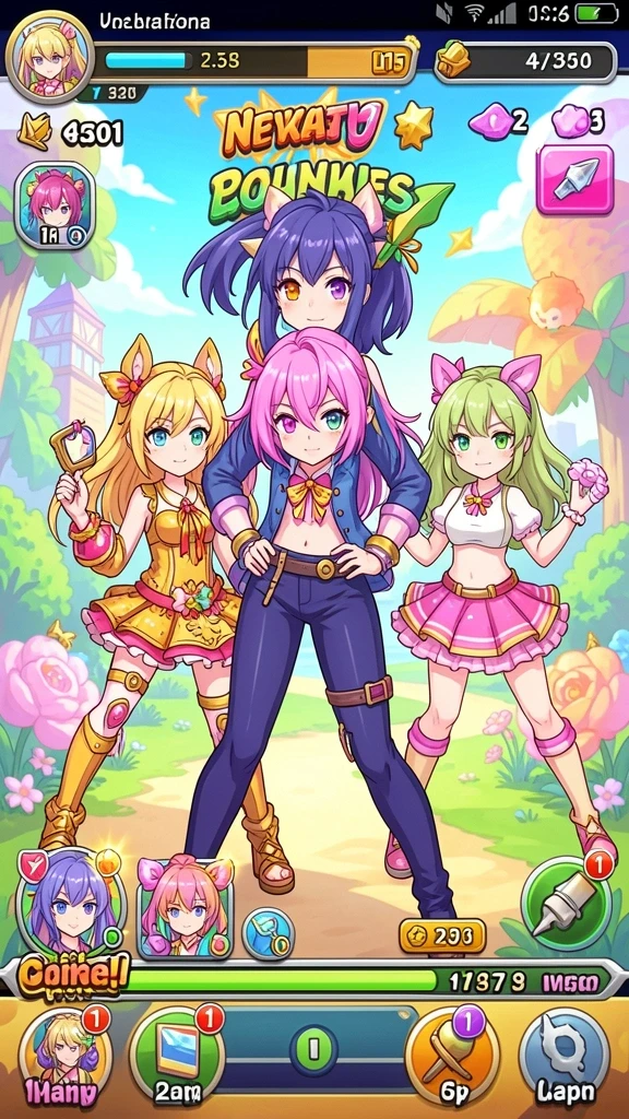 Tampilan awal game dengan karakter dan lingkungan yang cerah.