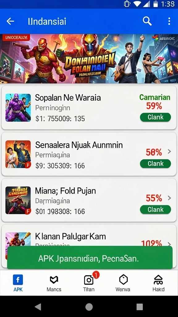 Beragam pilihan permainan tersedia.