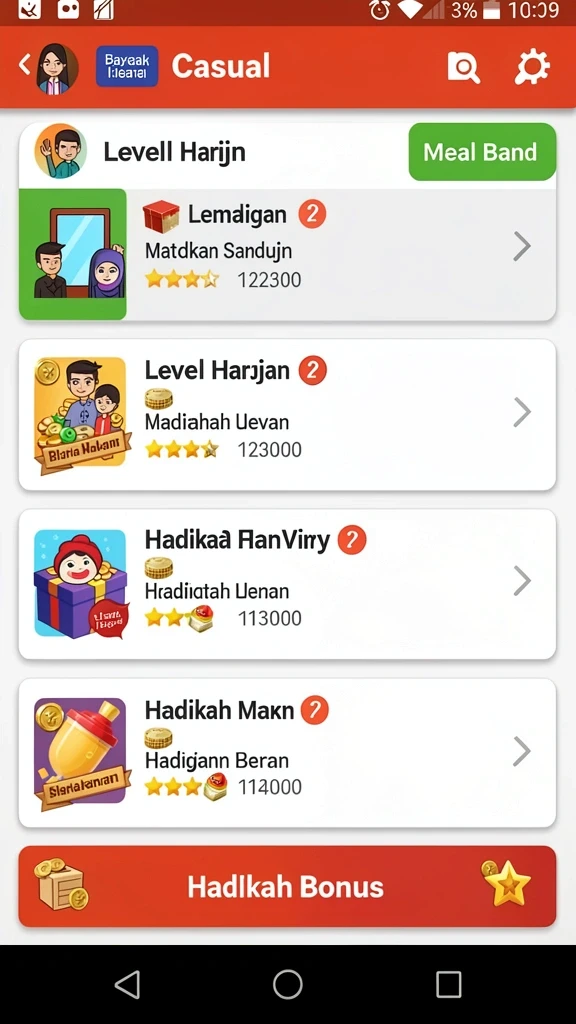 Beragam pilihan permainan yang seru dan menantang.